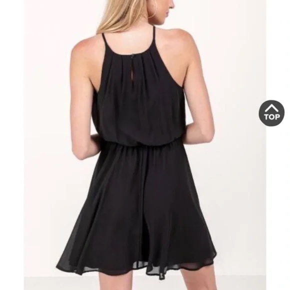 Francesca's Black Short Halter Dress - Picture 2 of 6